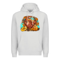 Dove Grey Turkey pumpkins Premium Hoodie - NancyCooperArtShop