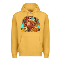 Mustard Turkey pumpkins Premium Hoodie - NancyCooperArtShop