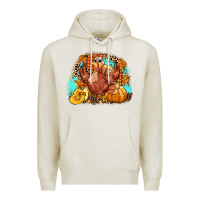 Oatmeal Heather Turkey pumpkins Premium Hoodie - NancyCooperArtShop