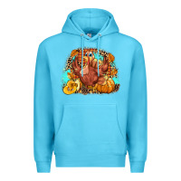Ocean Blue Turkey pumpkins Premium Hoodie - NancyCooperArtShop