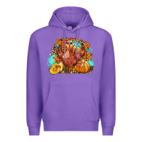 Purple Turkey pumpkins Premium Hoodie - NancyCooperArtShop