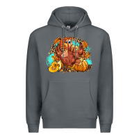 Rock Turkey pumpkins Premium Hoodie - NancyCooperArtShop
