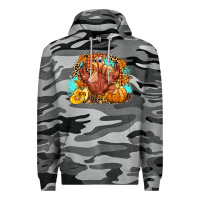 Slate Camo Turkey pumpkins Premium Hoodie - NancyCooperArtShop