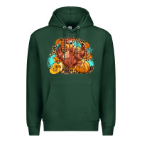 Sports Green Turkey pumpkins Premium Hoodie - NancyCooperArtShop