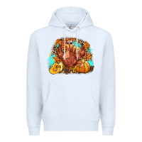 White Turkey pumpkins Premium Hoodie - NancyCooperArtShop