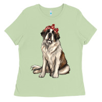 Matcha st bernard with bandanna Ladies Tee - texasbilliewilder