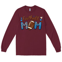 Burgundy football mom Long Sleeve Tee - MaliasSmallBusiness