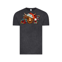 Vintage Black joy christmas shaggy cow Vintage Tee - Jasminsmagicworld