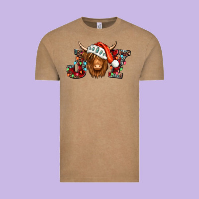 Joy Christmas Shaggy Cow Vintage Tee Designed By Jasminsmagicworld
