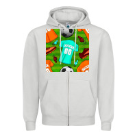 Dove Grey soccer ball uniform and shoes seamless pattern Zipper Hoodie - BundleAndBundleShop