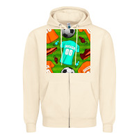 Sandshell soccer ball uniform and shoes seamless pattern Zipper Hoodie - BundleAndBundleShop