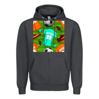 Smoke soccer ball uniform and shoes seamless pattern Zipper Hoodie - BundleAndBundleShop