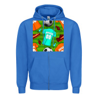 True Royal soccer ball uniform and shoes seamless pattern Zipper Hoodie - BundleAndBundleShop