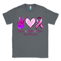 Charcoal Heather Peace Love Cure Breast Cancer Classic Tee - Jasminsmagicworld