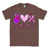 Chestnut Peace Love Cure Breast Cancer Classic Tee - Jasminsmagicworld