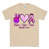 Mushroom Peace Love Cure Breast Cancer Classic Tee - Jasminsmagicworld