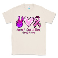 Natural Peace Love Cure Breast Cancer Classic Tee - Jasminsmagicworld