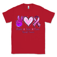 Red Peace Love Cure Breast Cancer Classic Tee - Jasminsmagicworld