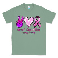 Sage Peace Love Cure Breast Cancer Classic Tee - Jasminsmagicworld