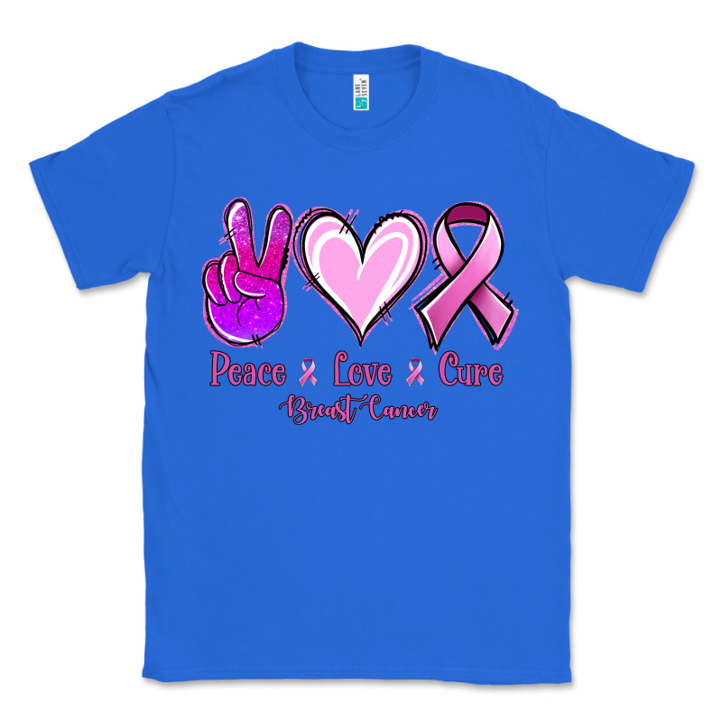 Peace Love Cure Breast Cancer Classic Tee by Jasminsmagicworld | Teevron