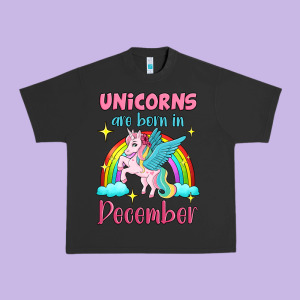 Unicorns Are Born In December Urban Heavy Tee Designed By Jasminsmagicworld