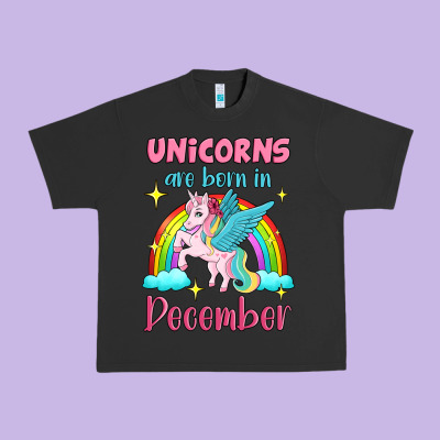 Unicorns Are Born In December Urban Heavy Tee Designed By Jasminsmagicworld