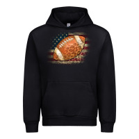 Black American Flag Football Leopard Urban Hoodie - CowCowDesign