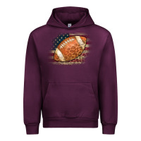 Mauve Wine American Flag Football Leopard Urban Hoodie - CowCowDesign
