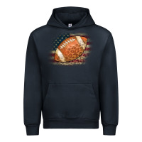Navy American Flag Football Leopard Urban Hoodie - CowCowDesign