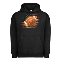Pigment Black American Flag Football Leopard Urban Hoodie - CowCowDesign