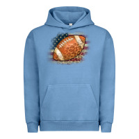 Pigment Pebble Blue American Flag Football Leopard Urban Hoodie - CowCowDesign