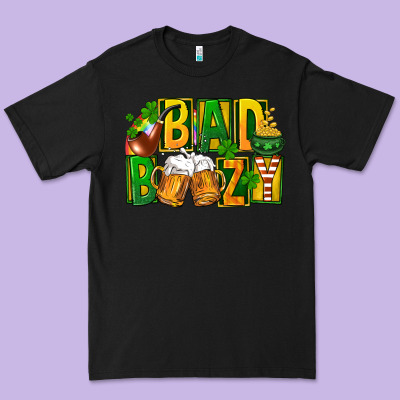 Bad Boozy St Patricks Premium Tee Designed By Fadigitalartstudio