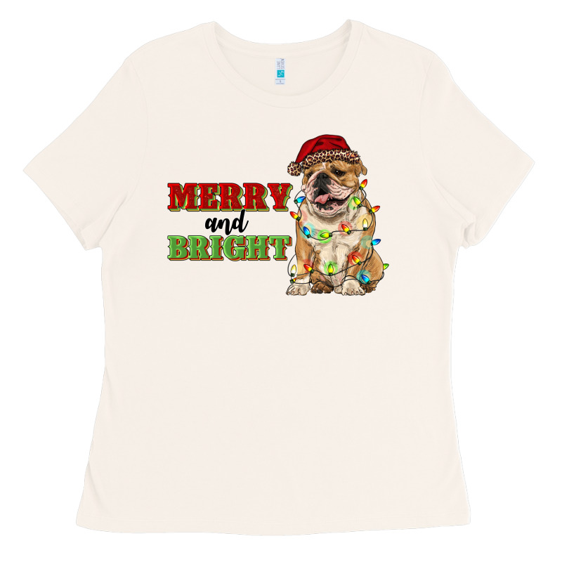 Merry And Bright English Bulldog Ladies Tee by RanaPortraitStore | Teevron