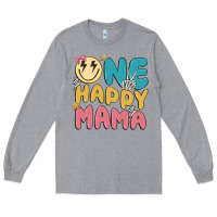 Heather Grey one happy mama Long Sleeve Tee - MaliasSmallBusiness