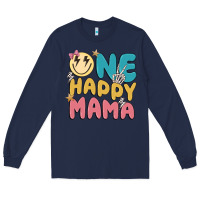 Navy one happy mama Long Sleeve Tee - MaliasSmallBusiness