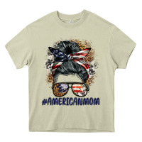 Mossy americanmom messy bun Heavy Core Tee - BarkalooDesign