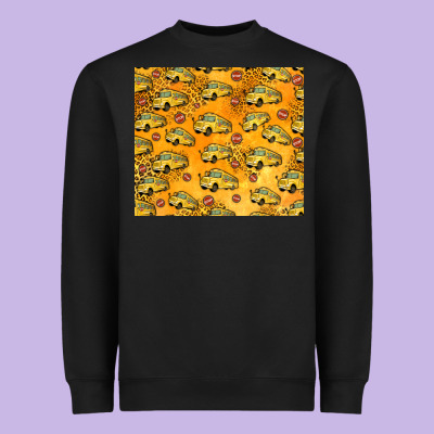 School Bus Pattern Tumbler 20oz Heavyweight Sweatshirt Designed By Jasminsmagicworld