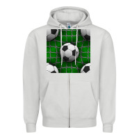 Dove Grey soccer ball with goal nets seamless pattern Zipper Hoodie - BundleAndBundleShop