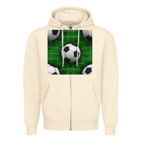 Sandshell soccer ball with goal nets seamless pattern Zipper Hoodie - BundleAndBundleShop