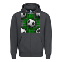 Smoke soccer ball with goal nets seamless pattern Zipper Hoodie - BundleAndBundleShop