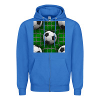 True Royal soccer ball with goal nets seamless pattern Zipper Hoodie - BundleAndBundleShop