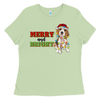 Matcha merry and bright beagle Ladies Tee - RanaPortraitStore