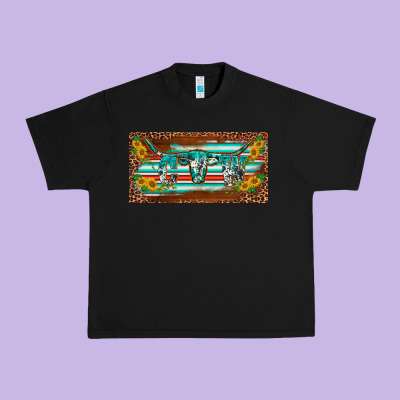 Western Howdy Cowgirl Leopard Serape   License Plate Template Urban Heavy Tee Designed By Barkaloodesign