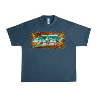 Midnight Navy western howdy cowgirl leopard serape   license plate template Urban Heavy Tee - BarkalooDesign