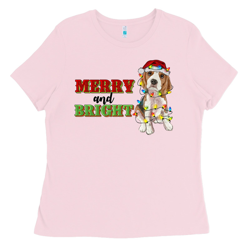 Merry And Bright Beagle Ladies Tee by RanaPortraitStore | Teevron