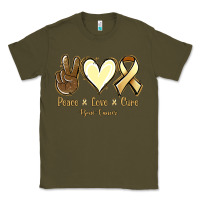 Army Green Peace Love Cure Bone Cancer Classic Tee - Jasminsmagicworld