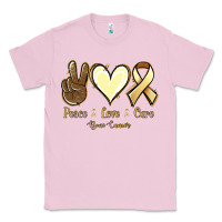 Bubblegum Pink Peace Love Cure Bone Cancer Classic Tee - Jasminsmagicworld