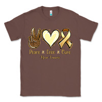 Chestnut Peace Love Cure Bone Cancer Classic Tee - Jasminsmagicworld