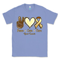 Colony Blue Peace Love Cure Bone Cancer Classic Tee - Jasminsmagicworld