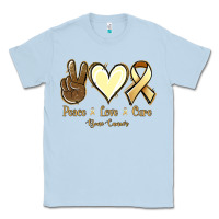 Dusty Blue Peace Love Cure Bone Cancer Classic Tee - Jasminsmagicworld